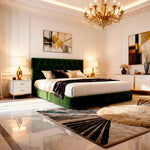 Belsogno 'Dolce Notte' Luxury Bed with Hand-Tufted Chesterfield Headboard and Optional Ottoman Storage