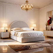Belsogno 'Arco' Bed with Circular Headboard and Optional Ottoman Storage