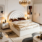 Belsogno 'Aurelia' Upholstered Bed Frame with Optional Ottoman Storage