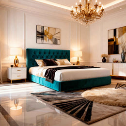 Belsogno 'Dolce Notte' Luxury Bed with Hand-Tufted Chesterfield Headboard and Optional Ottoman Storage