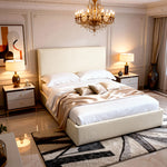 Belsogno 'Elemento' Bed - Modern Minimalist Wooden Frame with Smooth Upholstered Headboard