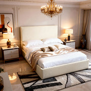 Belsogno 'Elemento' Bed - Modern Minimalist Wooden Frame with Smooth Upholstered Headboard