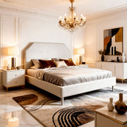 Belsogno 'Harrington' Bed - Geometric Upholstered Headboard