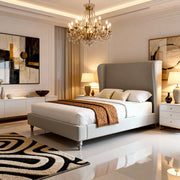 Belsogno 'Maestro' Winged Luxury Platform Bed Frame