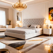 Belsogno 'Notting Hill Notte' Bed with Chesterfield Tufted Headboard