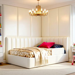 Belsogno Nuvola Dolce Upholstered Children's Bed with Optional Padded Safety Side Rail