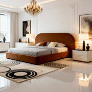 Belsogno 'Sereno' Platform Bed with Extended Curved Headboard