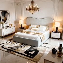 Belsogno 'Vento' Modern Minimalist Bed with Optional Ottoman Storage