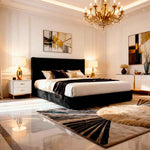 Belsogno 'Dolce Notte' Luxury Bed with Hand-Tufted Chesterfield Headboard and Optional Ottoman Storage