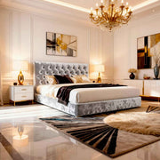 Belsogno 'Dolce Notte' Luxury Bed with Hand-Tufted Chesterfield Headboard and Optional Ottoman Storage