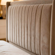 Belsogno 'Alcova' Plush Velvet TV Bed with Extra-Wide Headboard